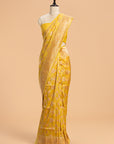 Yellow Kadwa Jaal Silk Saree