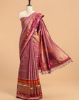 Gajar Pink Kadwa Tussar Silk Saree