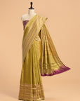 Olive Green Kadwa Silk Saree