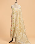 Off-White Jamdani Cotton Net Dress