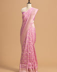 Lavender Jamdani Silk Saree