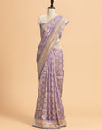 Mauve Kadwa Butta Silk Saree