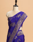 Purple Kadwa Butta Muslin Silk Saree