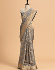 Grey Jamdani Silk Saree