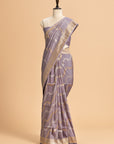 Grey Kadwa Georgette Tussar Saree