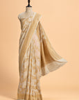 Off-White Kadwa Muslin Silk Saree