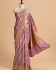 Gajar Pink Kadwa Georgette Tussar Saree
