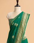 Green Kadwa Butta Muslin Silk Saree