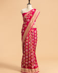 Rani Pink Kadwa Butta Silk Saree