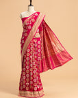 Rani Pink Kadwa Butta Silk Saree