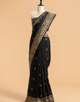 Black Meenakari Butta Silk Saree