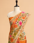 Rust Orange Paithani Silk Saree