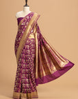 Wine Jamdani Silk Saree