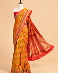 Short Golden Patola Silk Saree