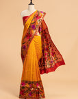 Short Gold Paithani Silk Saree
