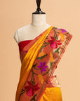Short Gold Paithani Silk Saree
