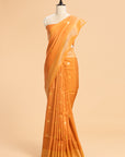 Orange Meenakari Pallu Georgette Tussar Saree
