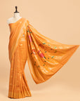 Orange Meenakari Pallu Georgette Tussar Saree