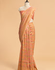 Gajar Pink Jamdani Jaal Georgette Tussar Saree