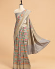Grey Jamdani Jaal Georgette Tussar Saree