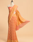 Peach Jamdani Georgette Saree