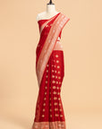 Red Kadwa Butta Georgette Saree