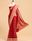 Red Kadwa Butta Georgette Saree