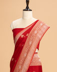 Red Kadwa Butta Georgette Saree