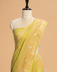 Light Green Kadwa Butta Georgette Saree