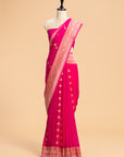 Rani Pink Kadwa Butta Georgette Saree