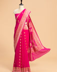 Rani Pink Kadwa Butta Georgette Saree