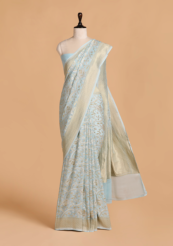 Firozi Jaal Saree in Georgette