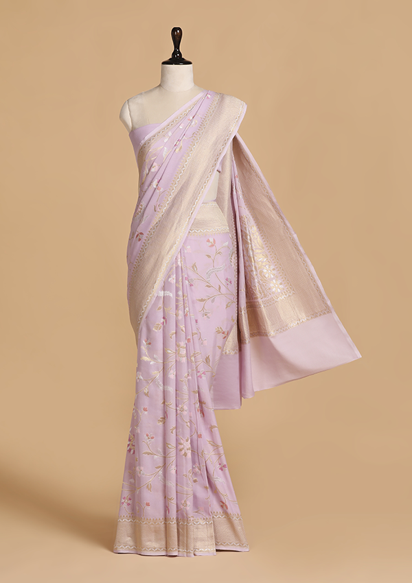 Lavender Jaal Saree in Georgette