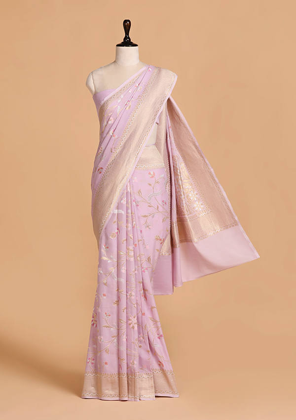 Lavender Jaal Saree in Georgette