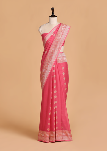 Pink Butti Saree in Georgette