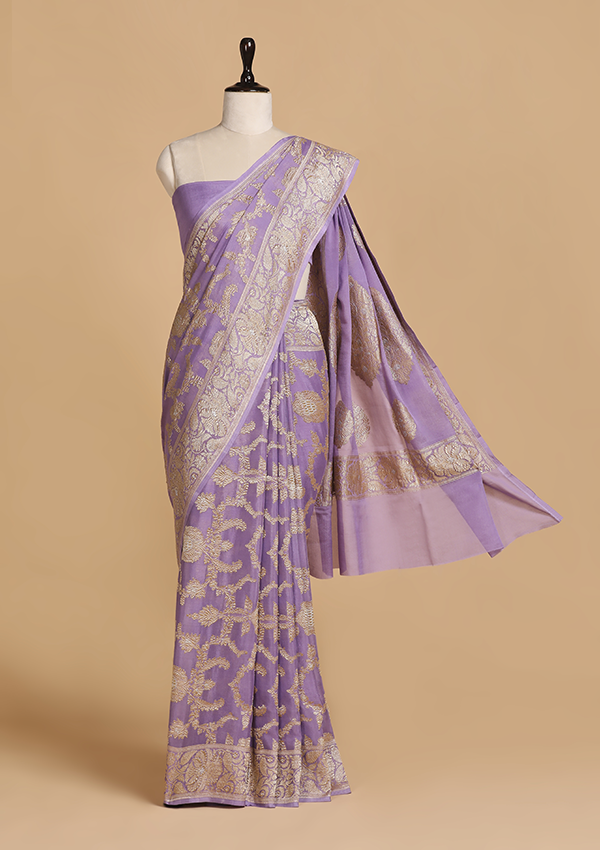 Mauve Jaal Saree in Georgette