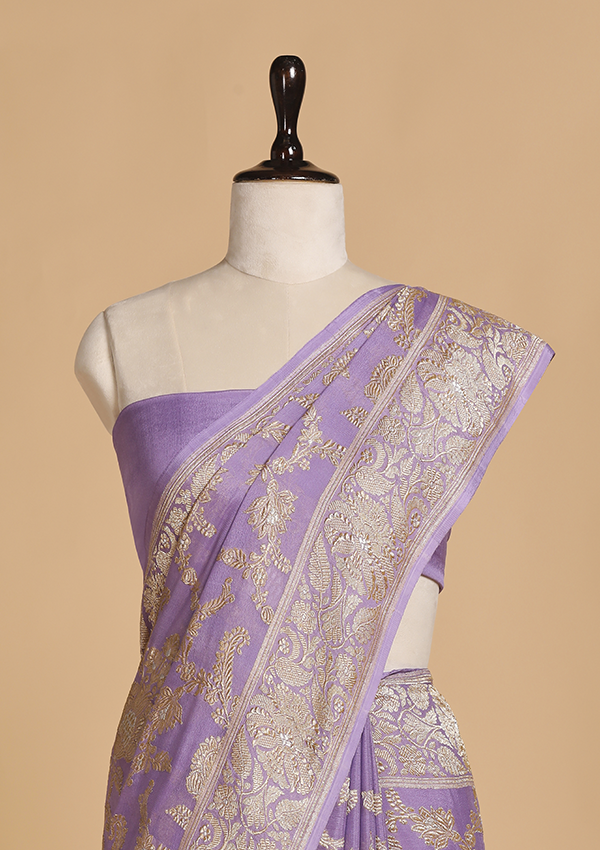 Mauve Jaal Saree in Georgette