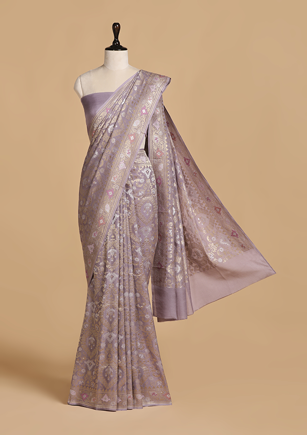 Mauve Jaal Saree in Georgette