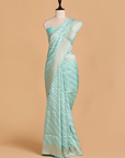Firozi Lehariya Saree in Silk