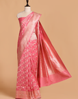 Gajar Pink Jaal Saree in Silk