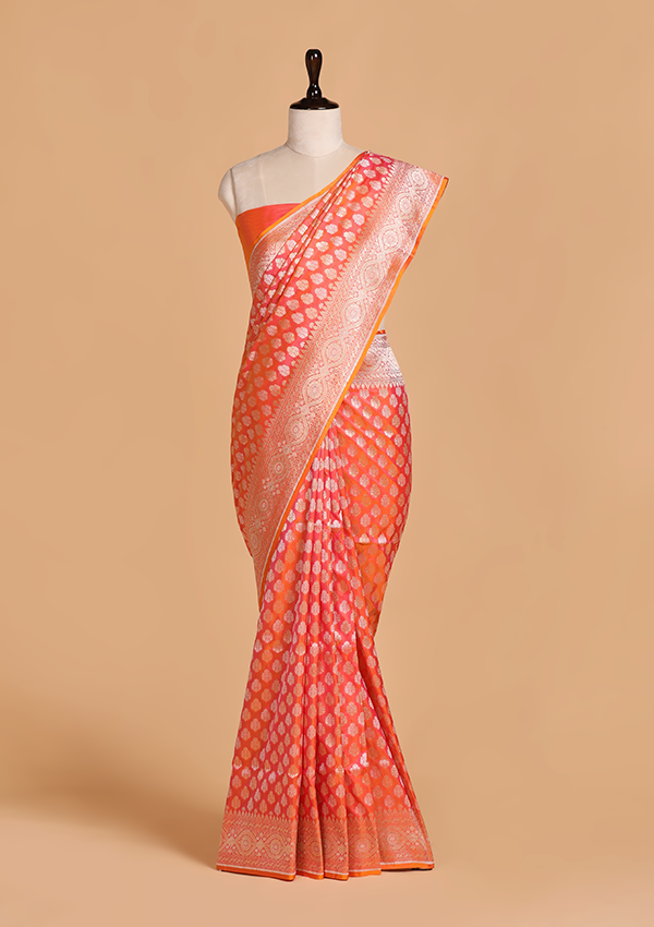 Coral Butti Saree in Silk