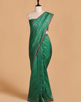 Green Lehariya Saree in Silk