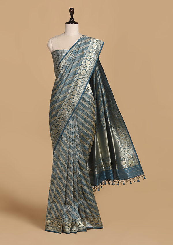 Peacock Brocade Saree in Silk