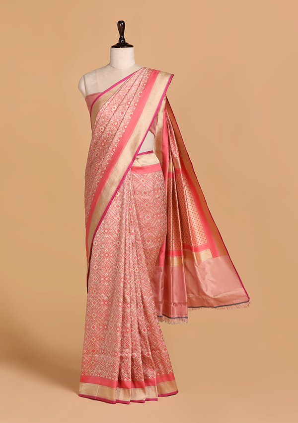 Pink Patola Saree in Silk