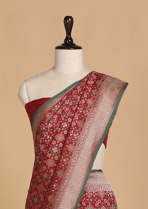 Red Patola Saree in Silk