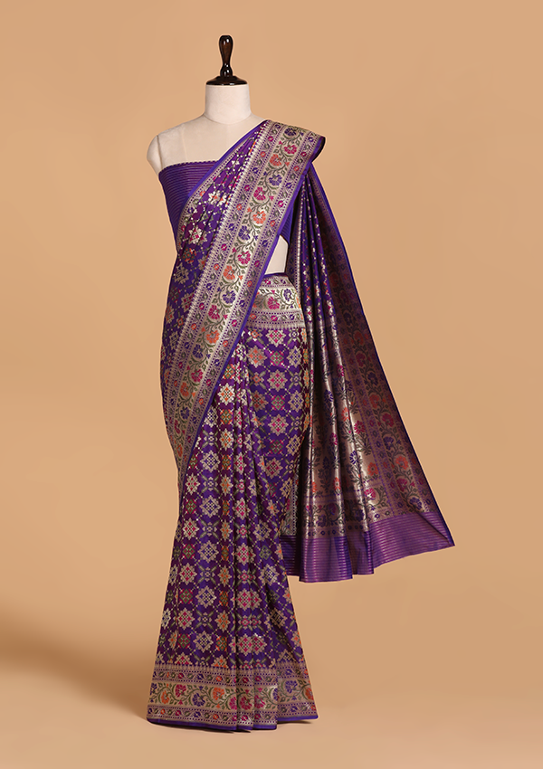 Purple Patola Saree in Silk
