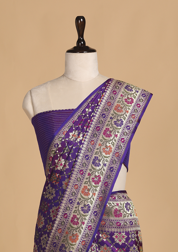 Purple Patola Saree in Silk