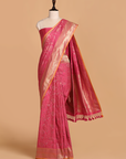 Gajar Pink Jaal Saree in Silk