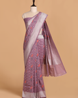Mauve Meenakari Butta Saree in Silk