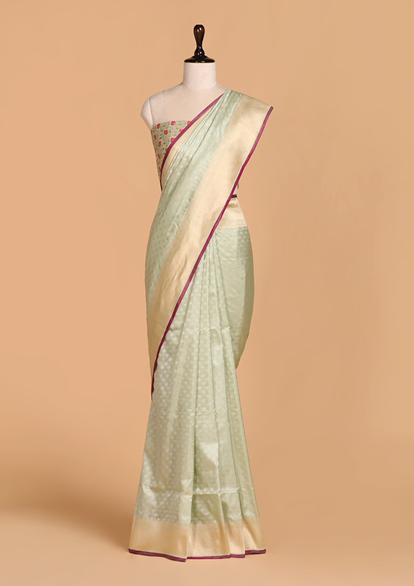 Pista Paithani Pallu Saree in Silk